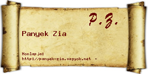 Panyek Zia névjegykártya